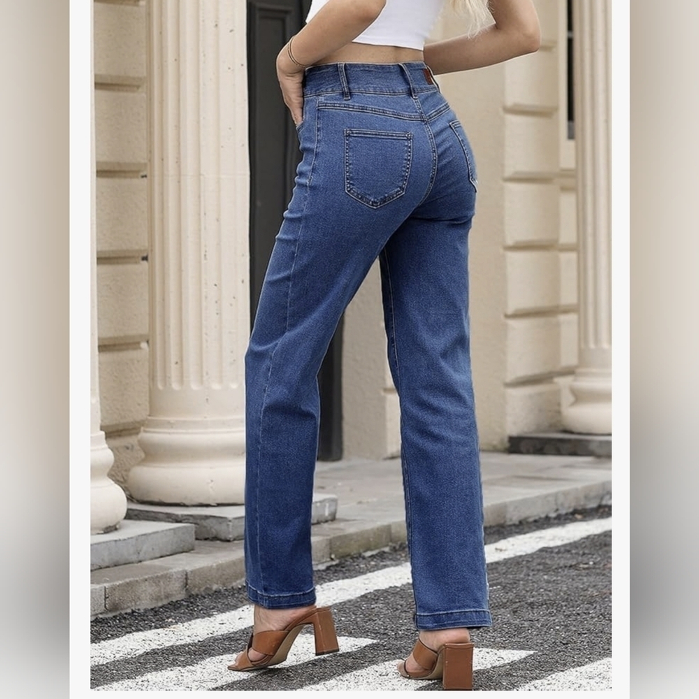 Elegant Indigo Women's Straight Leg Jeans Size 6 - Picture 2 of 14